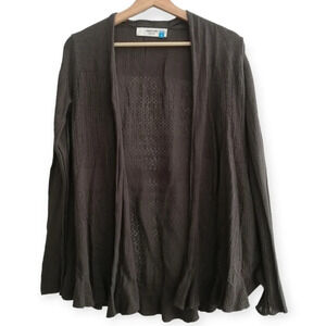 Anthropologie Sparrow Lightweight Open Knit Cotton Cashmere Brown Cardigan Med